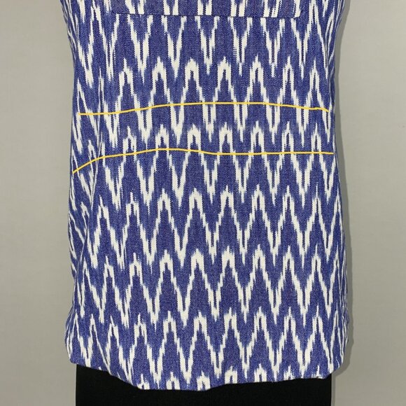J. Crew Notched Shell Tank Top In Zig Zag Ikat Womens 00 Boho Coastal Grandma - Picture 6 of 16